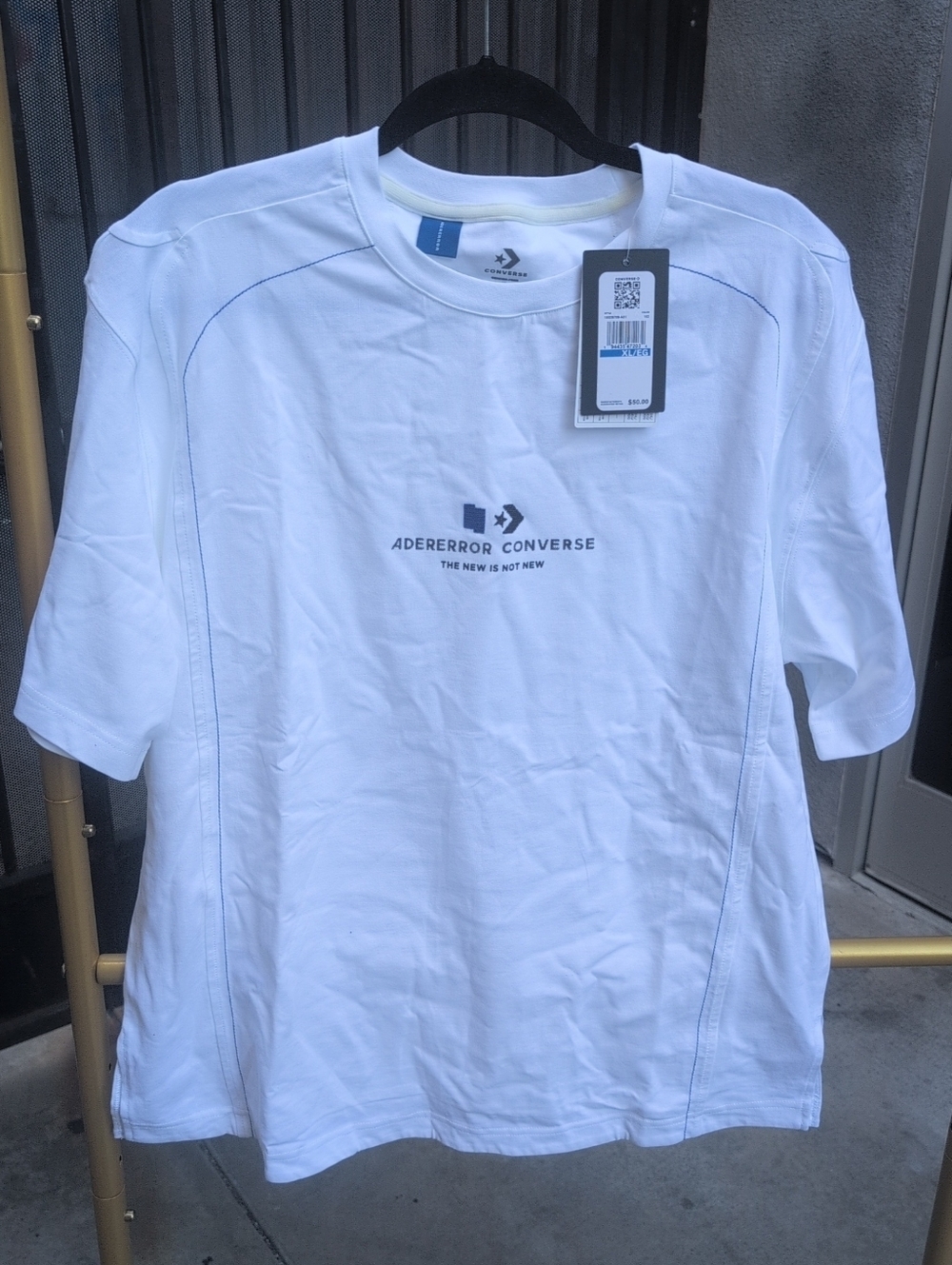 ADERERROR x CONVERSE White Logo Short-Sleeve Men's Tee Size XL